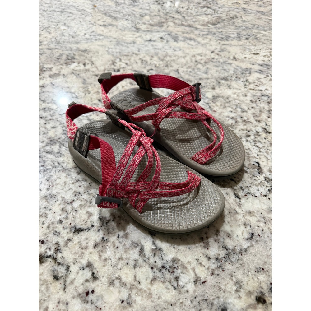 Chaco Kids Z1 Ecotread Pink White Patterned Strappy Sport Sandals Size 3